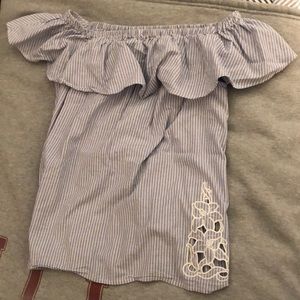 Striped off the shoulder blouse